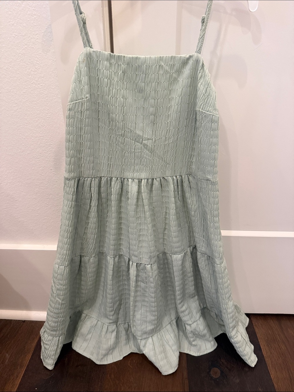 Altar'd State Pale Mint Tiered Mini Dress
